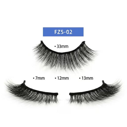 Natural Wispy Press-On False Eyelashes Kit - Self Adhesive Reusable Cat Eye Lashes No Glue Needed