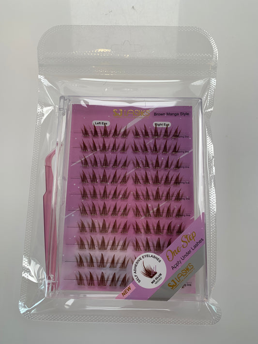 Brown Manga Look Press-On Lash Kit