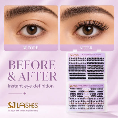 Self Adhesive DIY Lash Extension Kit Pre Mapped Clusters No Glue Needed 15 Styles Natural to Glam