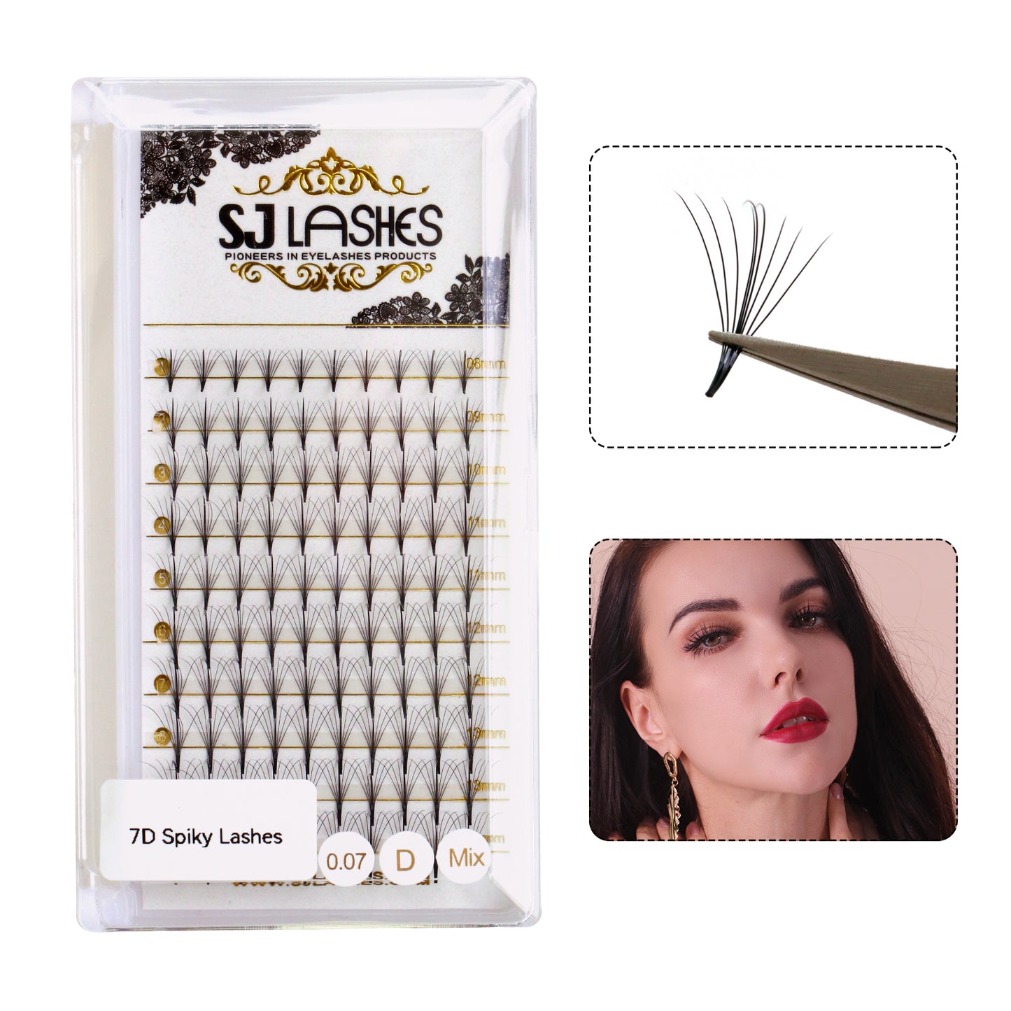 Premium Spiky Premade Volume Lash Fans Wispy Eyelash Extensions 3D 5D 7D 9D Mixed Lengths D Curl 0.07mm Ultra Lightweight Pro Silk Lashes