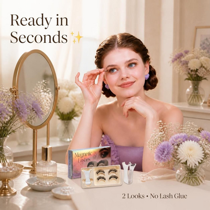 Premium 3D Magnetic Eyelash Kit with Applicator (2 Pairs) | Reusable, Glue-Free & Natural Look