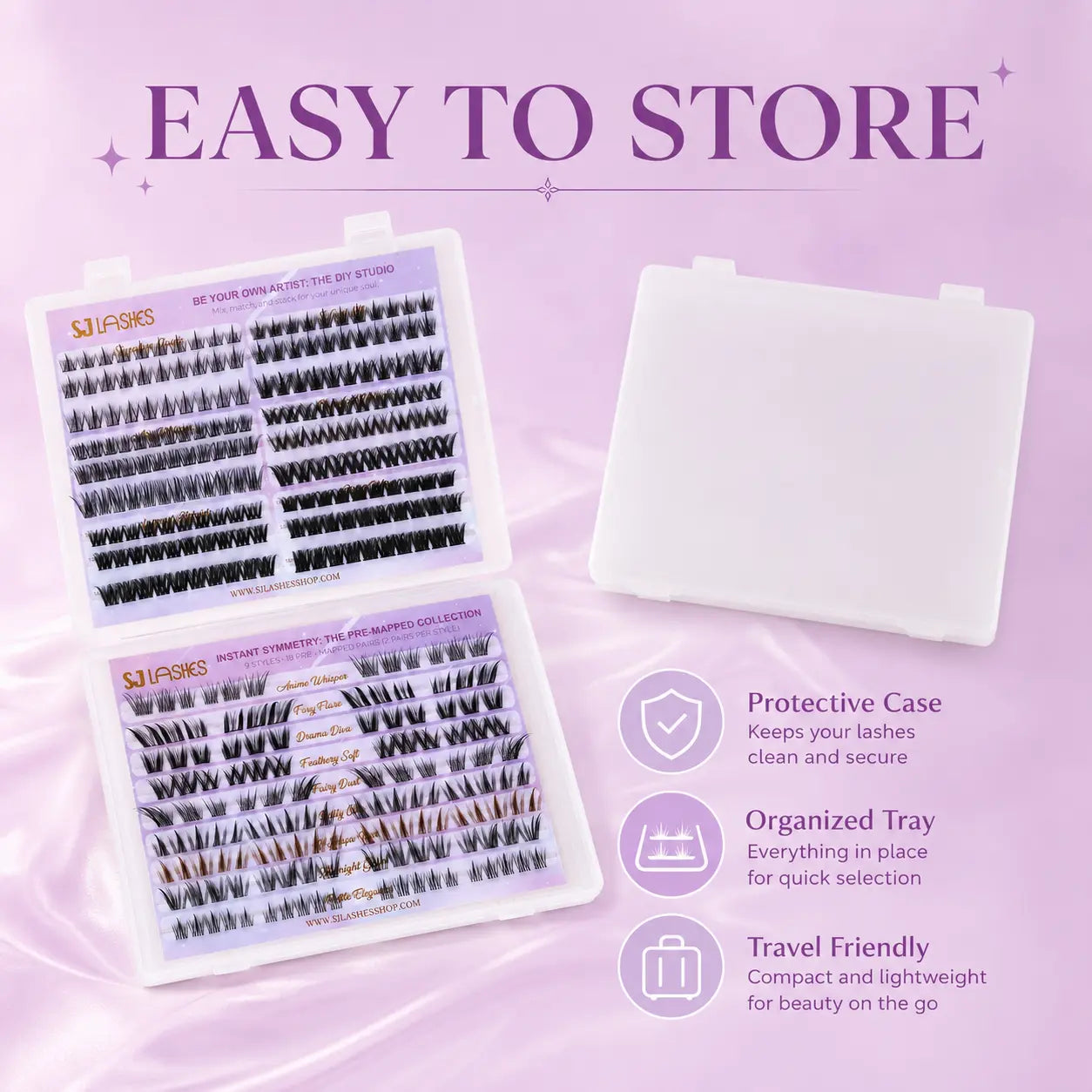 Self Adhesive DIY Lash Extension Kit Pre Mapped Clusters No Glue Needed 15 Styles Natural to Glam
