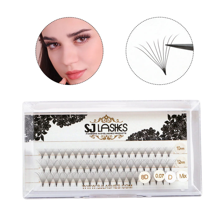 8D Short Stem Wide Fan Lashes