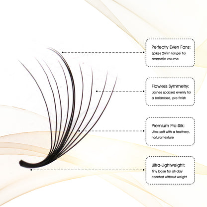 Premium Spiky Premade Volume Lash Fans Wispy Eyelash Extensions 3D 5D 7D 9D Mixed Lengths D Curl 0.07mm Ultra Lightweight Pro Silk Lashes
