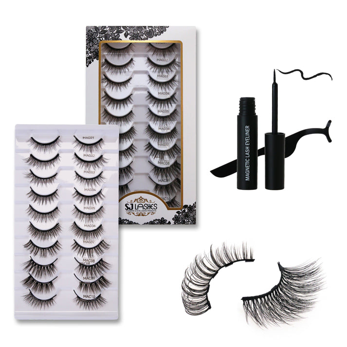 Sjlashesshop The Ultimate Glam 10-Pack Magnetic Lash Collection