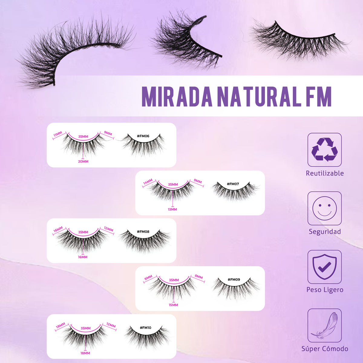 Cílios Celestiais 5D Mink Lite (Mais Esparsos)