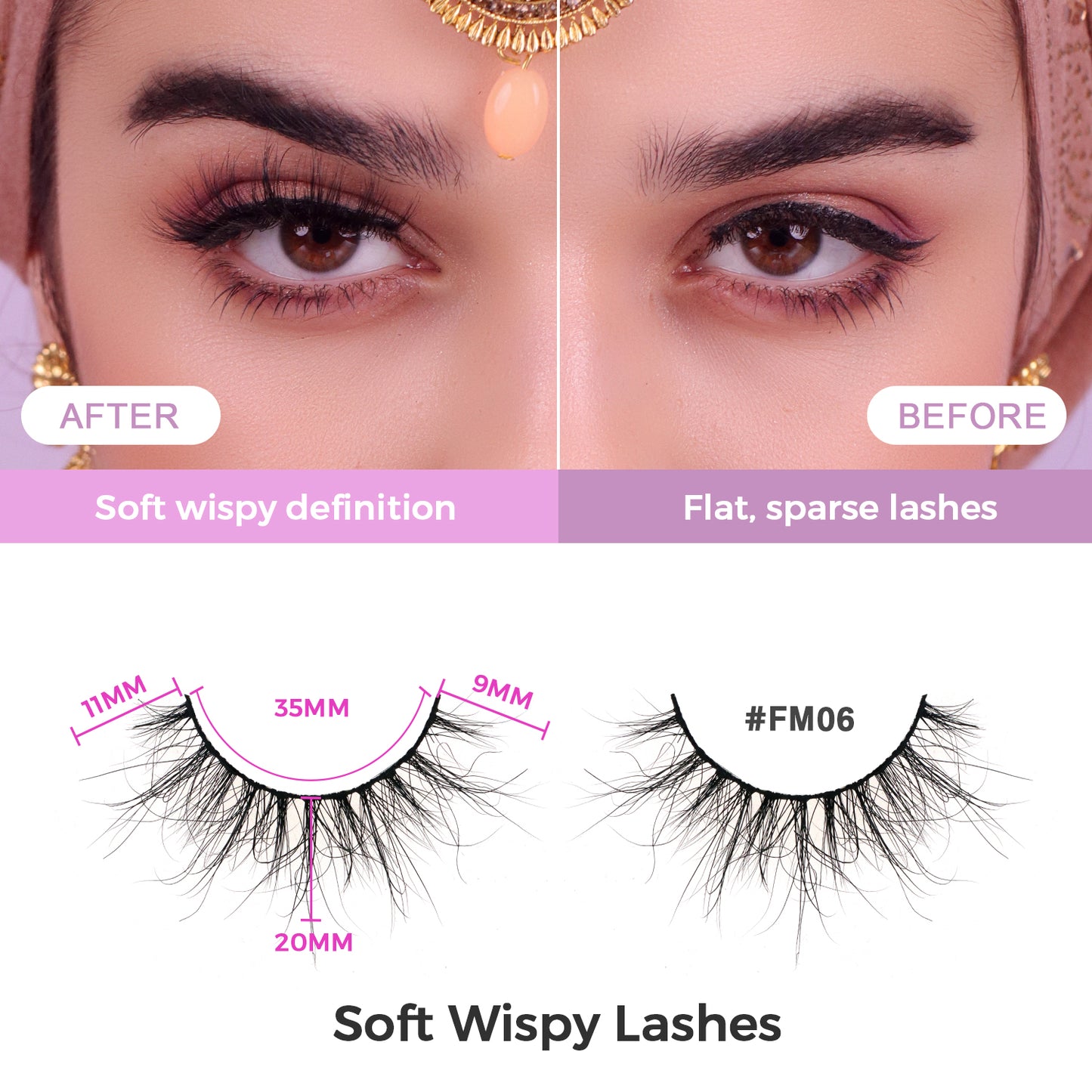 The Celestial 5D Mink Lite Lashes (Sparsest) – Luxury Pro Black Eyelash Kit