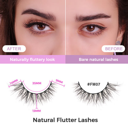 The Celestial 5D Mink Lite Lashes (Sparsest) – Luxury Pro Black Eyelash Kit