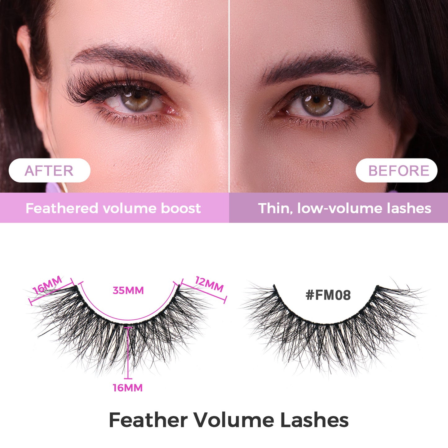 The Celestial 5D Mink Lite Lashes (Sparsest) – Luxury Pro Black Eyelash Kit