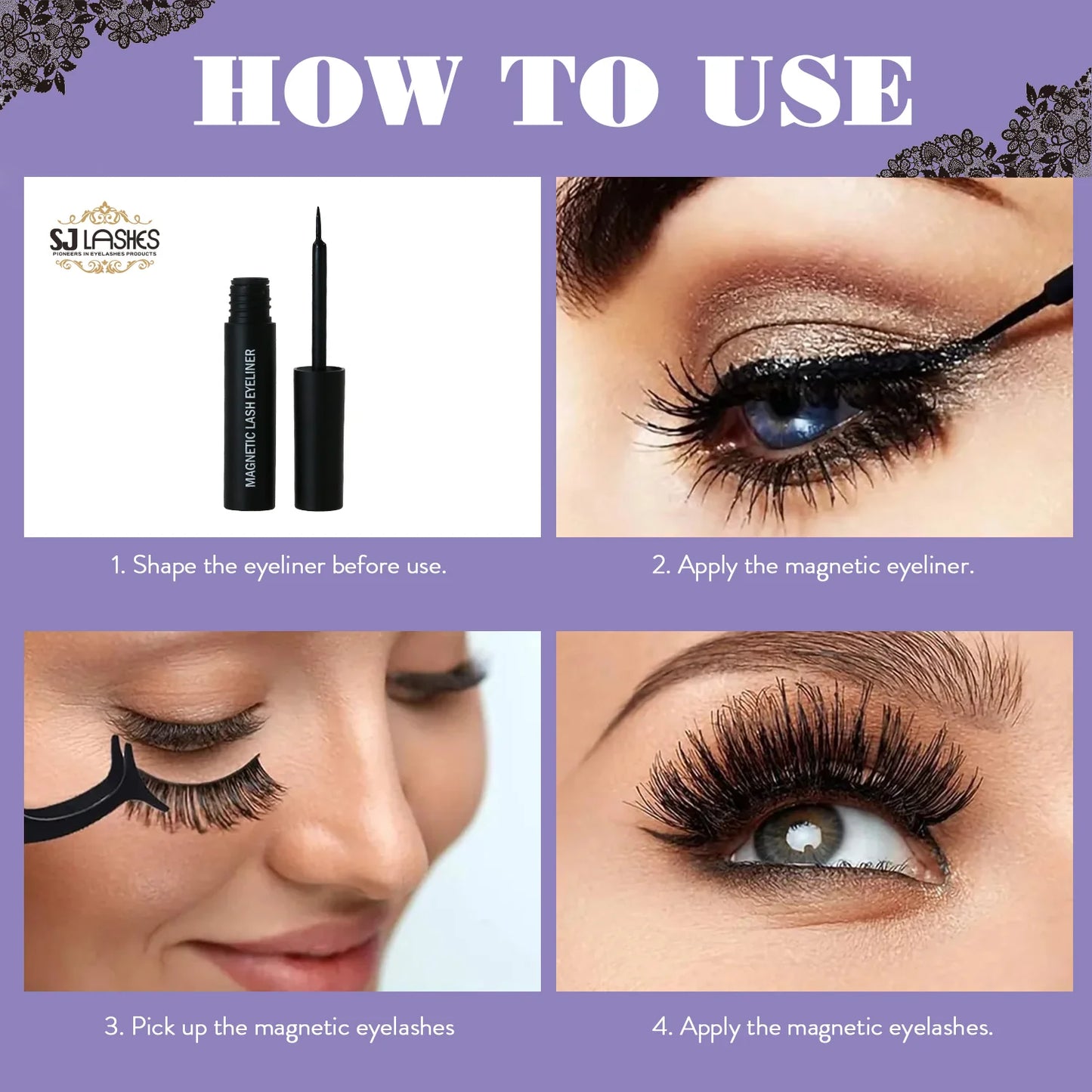 The Barely-There Featherlight Magnetic Set (5 Pairs Full Eye)– Luxury Pro Black Edition