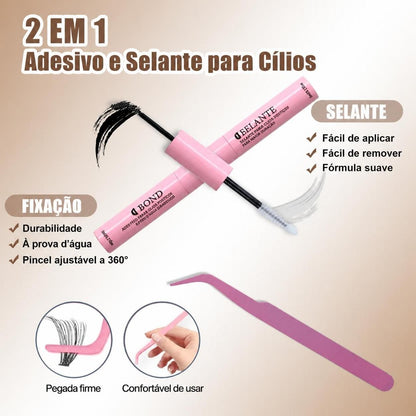 SJLASHES Complete DIY Lash Extension Kit Wispy Cluster Lashes with 2-in-1 Bond and Seal