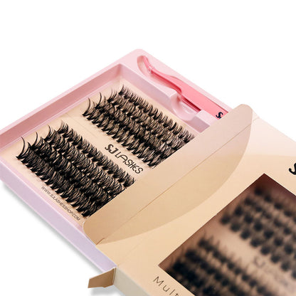 SJ LASHES DIY Professional Lash Extension Kit - Multi-Style Cluster Lashes (10-16mm) with Dual-Ended Bond & Seal and Lash Remover