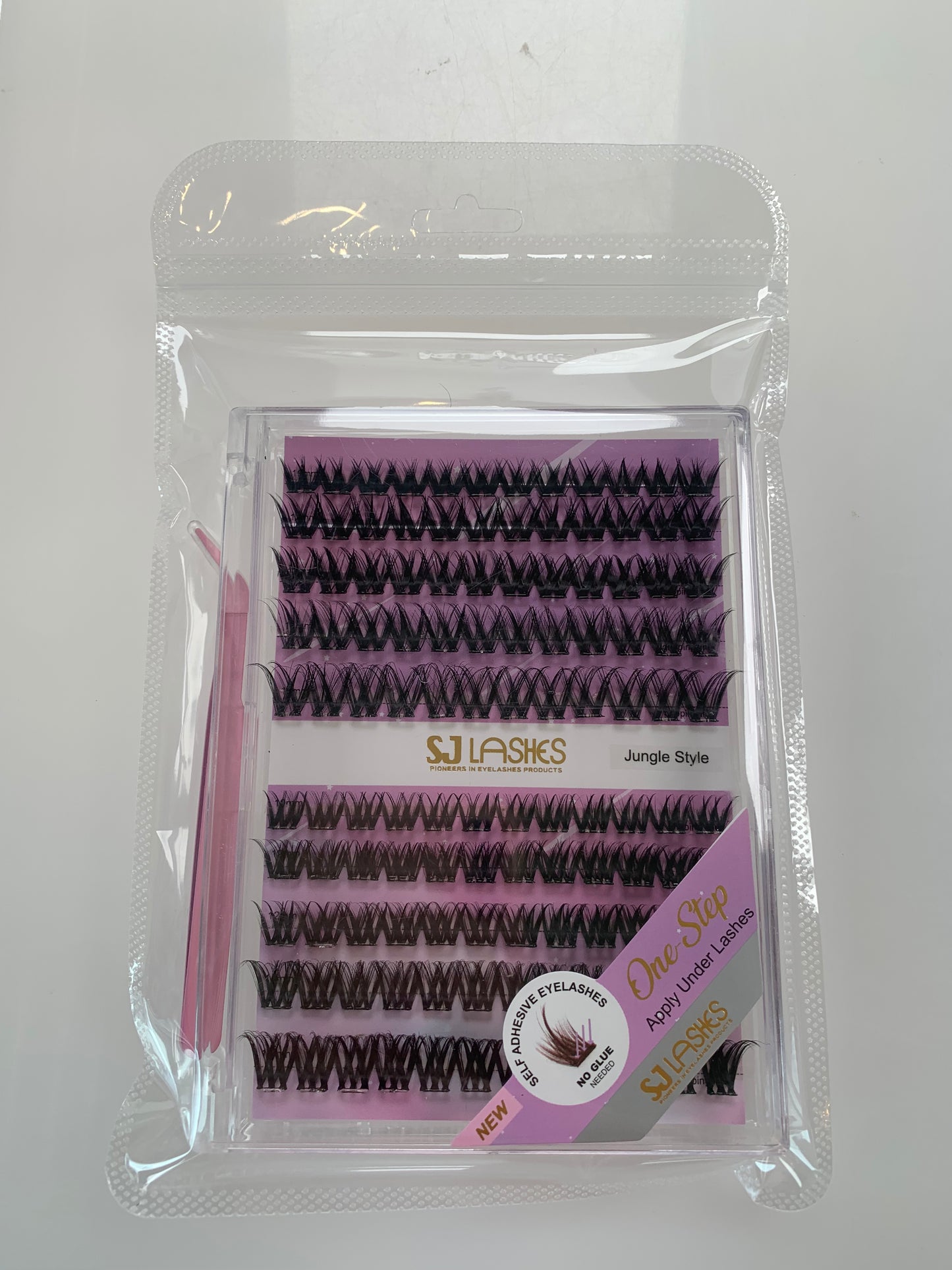 SJLASHES Wet Look Definition Cluster Eyelash Kit (Glue-Free DIY, V-Shape Texture)