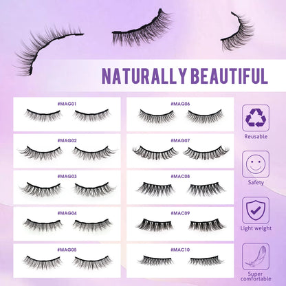 The Ultimate Glam 10-Pack Magnetic Lash Collection (All Occasion) – Luxury Pro Black Edition