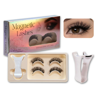 Premium 3D Magnetic Eyelash Kit with Applicator (2 Pairs) | Reusable, Glue-Free & Natural Look