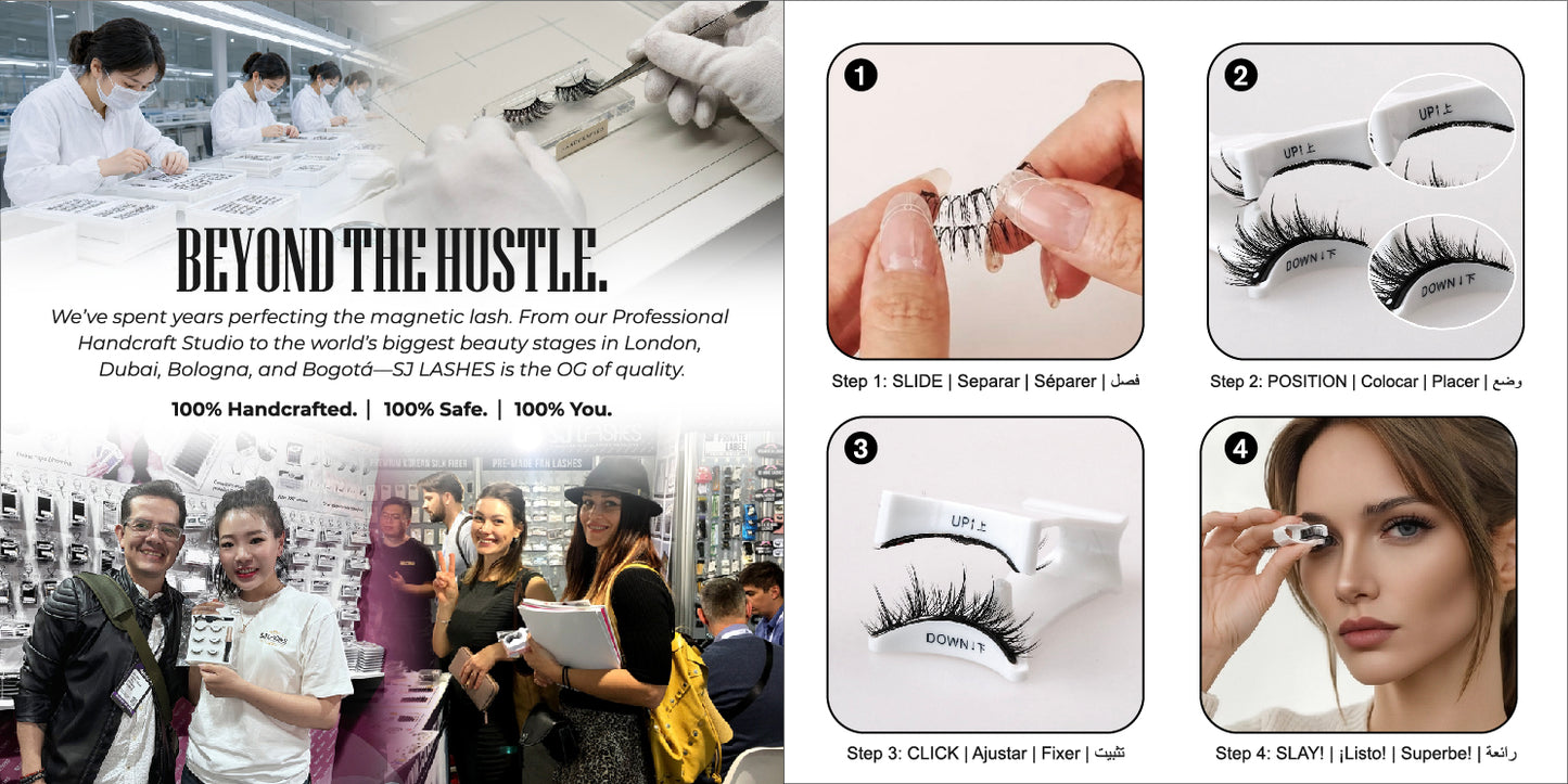 Single-Pair Magnetic Lashes Kit #Natural Wispy Magnetic Sandwich Lashes (Factory Direct)