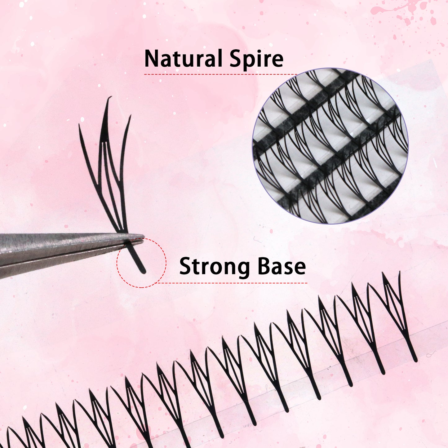 SJLASHES Manga Anime Lash Extensions 0.05mm Ultra Soft Faux Mink Premade Wispy V-Tip Spikes Fox Eye Pixie Texture 10 Rows Mixed Tray