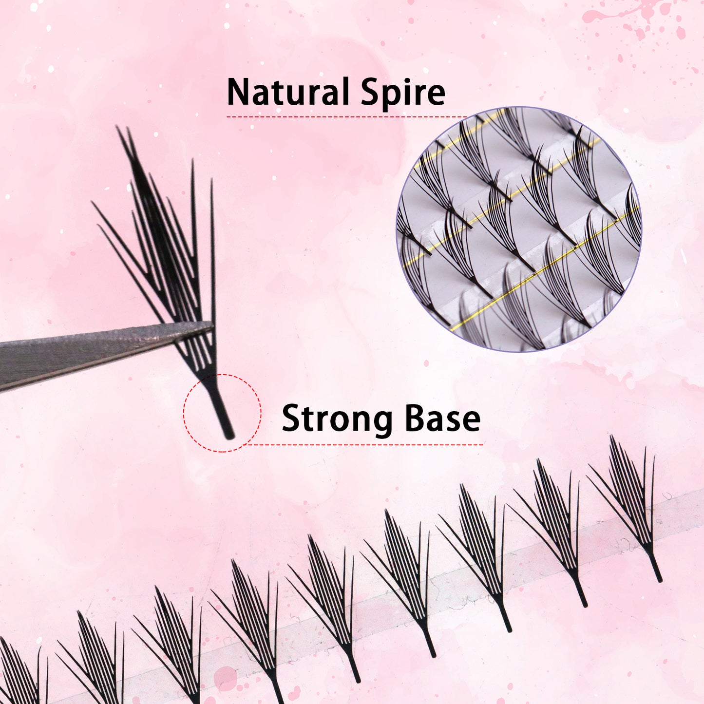 SJLASHES Manga Anime Lash Extensions 0.05mm Ultra Soft Faux Mink Premade Wispy V-Tip Spikes Fox Eye Pixie Texture 10 Rows Mixed Tray