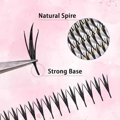 SJLASHES Manga Anime Lash Extensions 0.05mm Ultra Soft Faux Mink Premade Wispy V-Tip Spikes Fox Eye Pixie Texture 10 Rows Mixed Tray