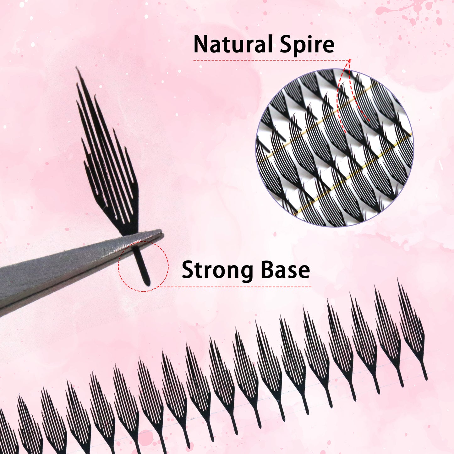 SJLASHES Manga Anime Lash Extensions 0.05mm Ultra Soft Faux Mink Premade Wispy V-Tip Spikes Fox Eye Pixie Texture 10 Rows Mixed Tray