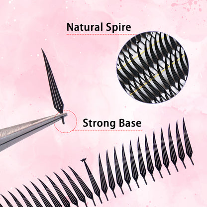 SJLASHES Manga Anime Lash Extensions 0.05mm Ultra Soft Faux Mink Premade Wispy V-Tip Spikes Fox Eye Pixie Texture 10 Rows Mixed Tray