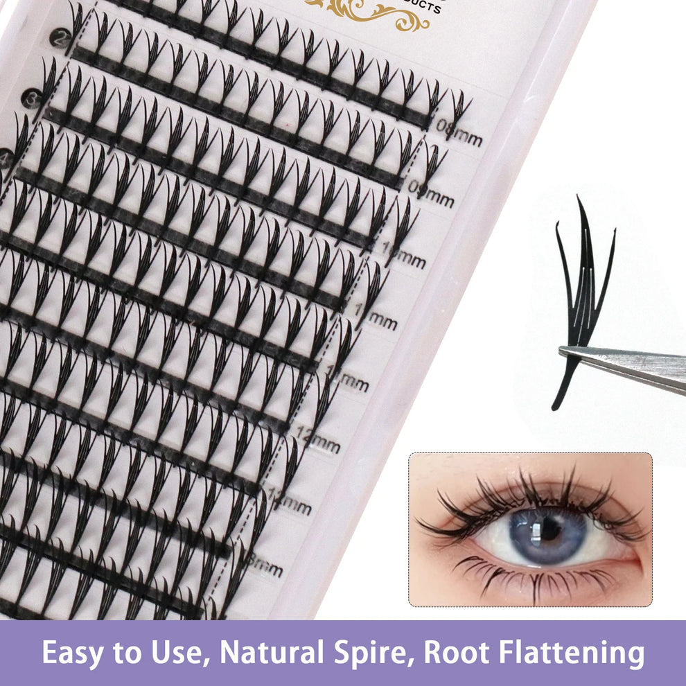 2. Sjlashesshop Pro-Definition Tighter V-Tip Spike Lashes (0.05mm) - Structured Wet Lash Look