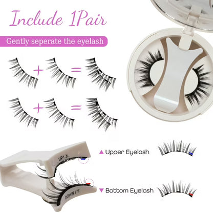 Natural Look Magnetic Eyelashes Kit with Applicator - Reusable Glue Free False Lashes