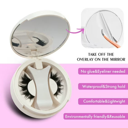 Natural Look Magnetic Eyelashes Kit with Applicator - Reusable Glue Free False Lashes