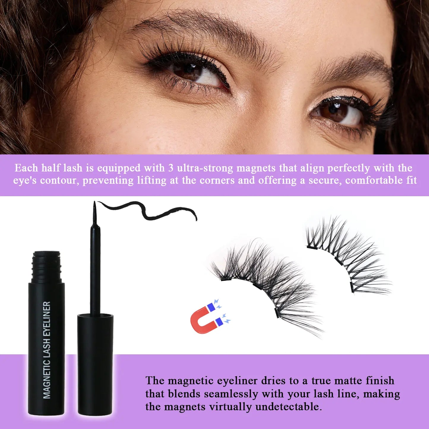 Conjunto de cílios postiços magnéticos Quick-Fix Half-Lash Accent (5 pares)