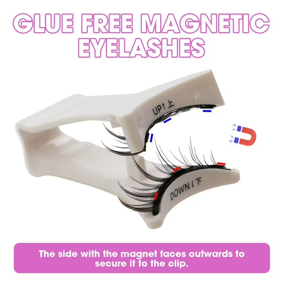 Natural Look Magnetic Eyelashes Kit with Applicator - Reusable Glue Free False Lashes