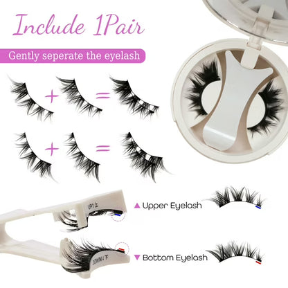 Natural Look Magnetic Eyelashes Kit with Applicator - Reusable Glue Free False Lashes