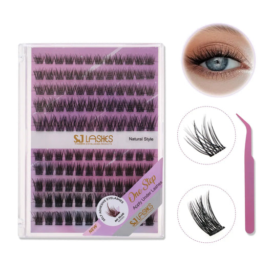 Everyday Classic Eyelashes Set (Glue-Free DIY, Natural Crisscross Texture, 3D Wispy)