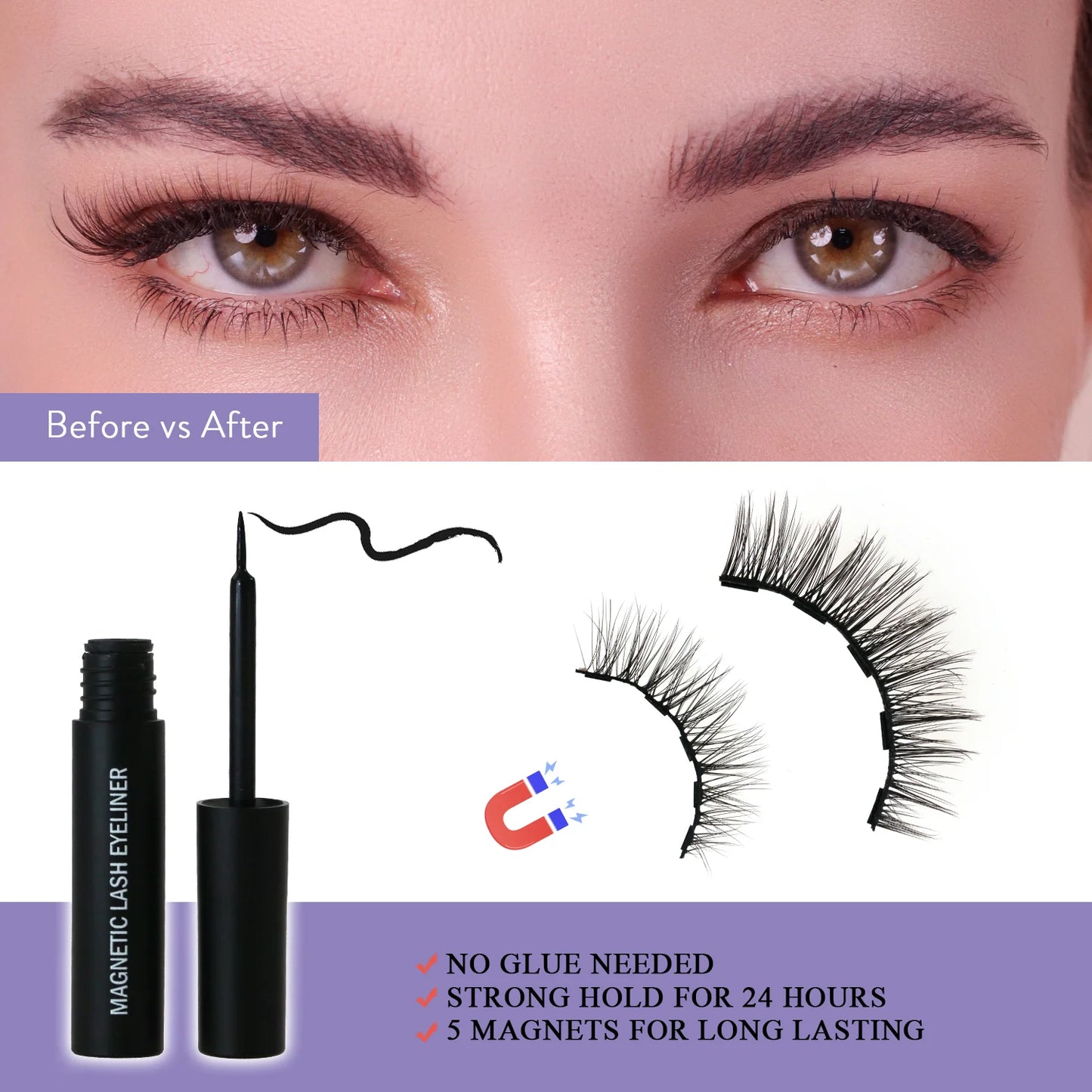 The Barely-There Featherlight Magnetic Set (5 Pairs Full Eye)– Luxury Pro Black Edition