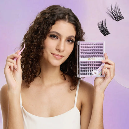 Everyday Classic Eyelashes Set (Glue-Free DIY, Natural Crisscross Texture, 3D Wispy)