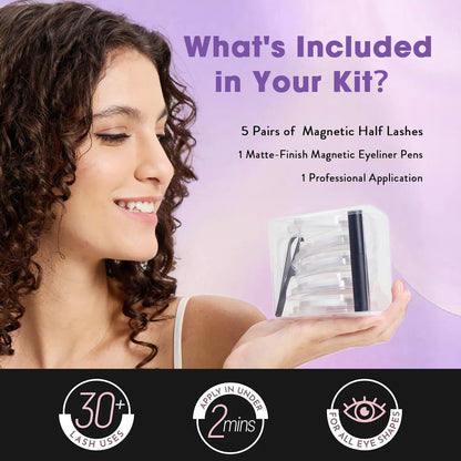 Conjunto de cílios postiços magnéticos Quick-Fix Half-Lash Accent (5 pares)