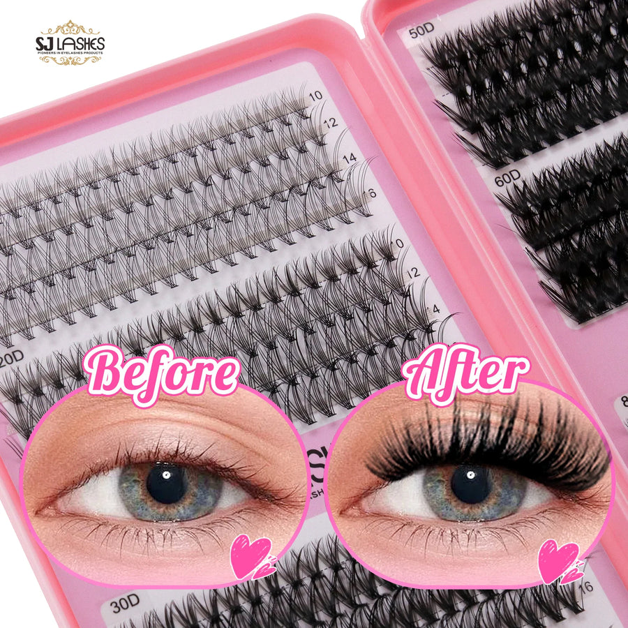 SJLASHES SHOP Cluster Lashes Kit