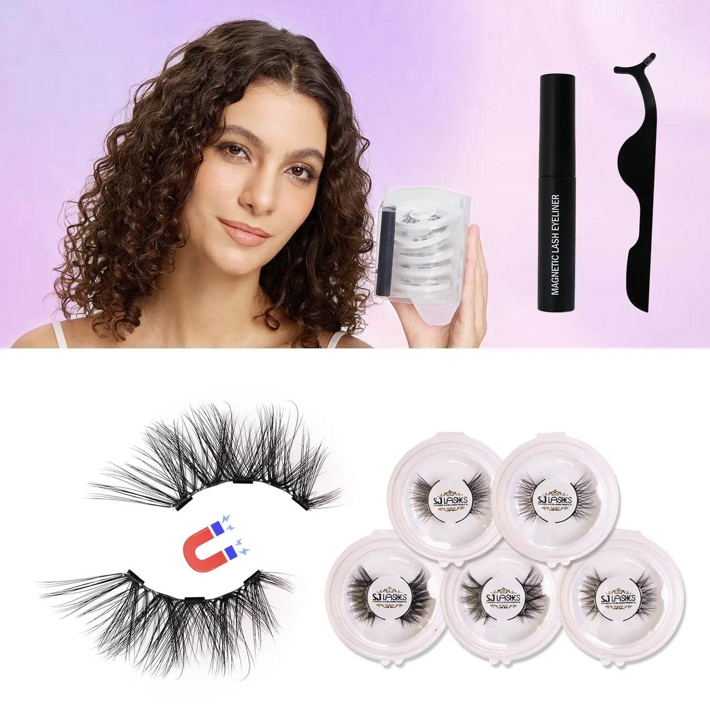 Conjunto de cílios postiços magnéticos Quick-Fix Half-Lash Accent (5 pares)