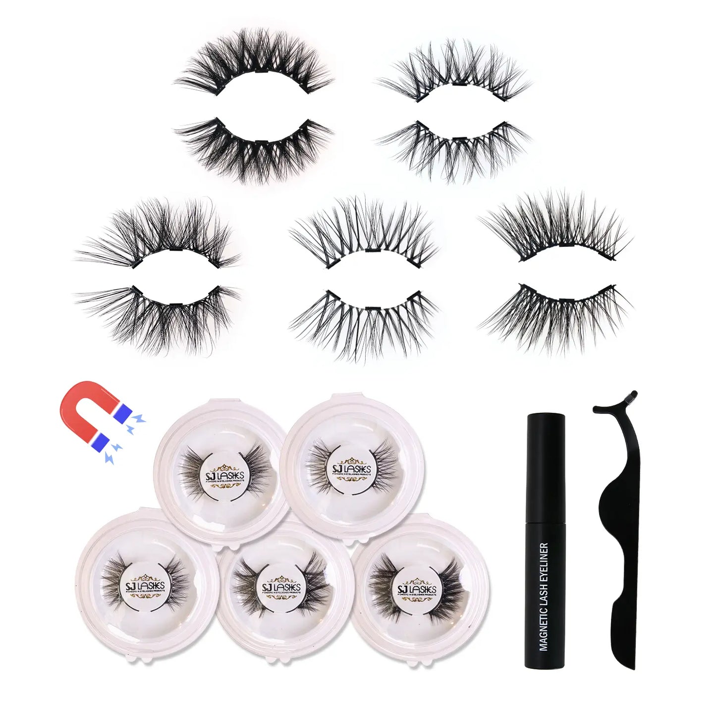 Conjunto de cílios postiços magnéticos Quick-Fix Half-Lash Accent (5 pares)