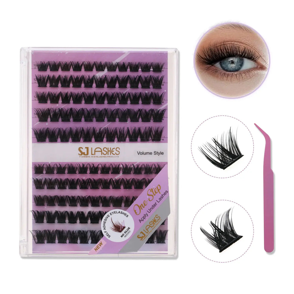 1. Sjlashesshop Mega Volume Glam Cluster Eyelash Kit