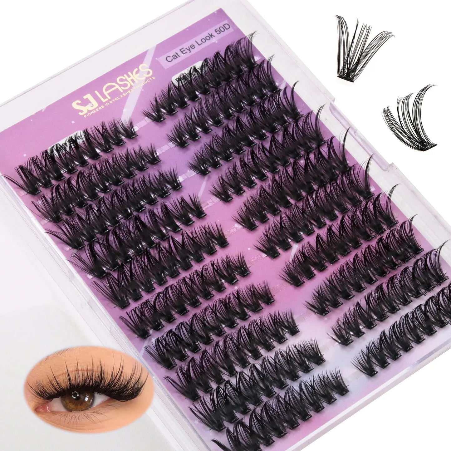 Foxy Eye Volume 50D Press-On Cluster Lash Kit