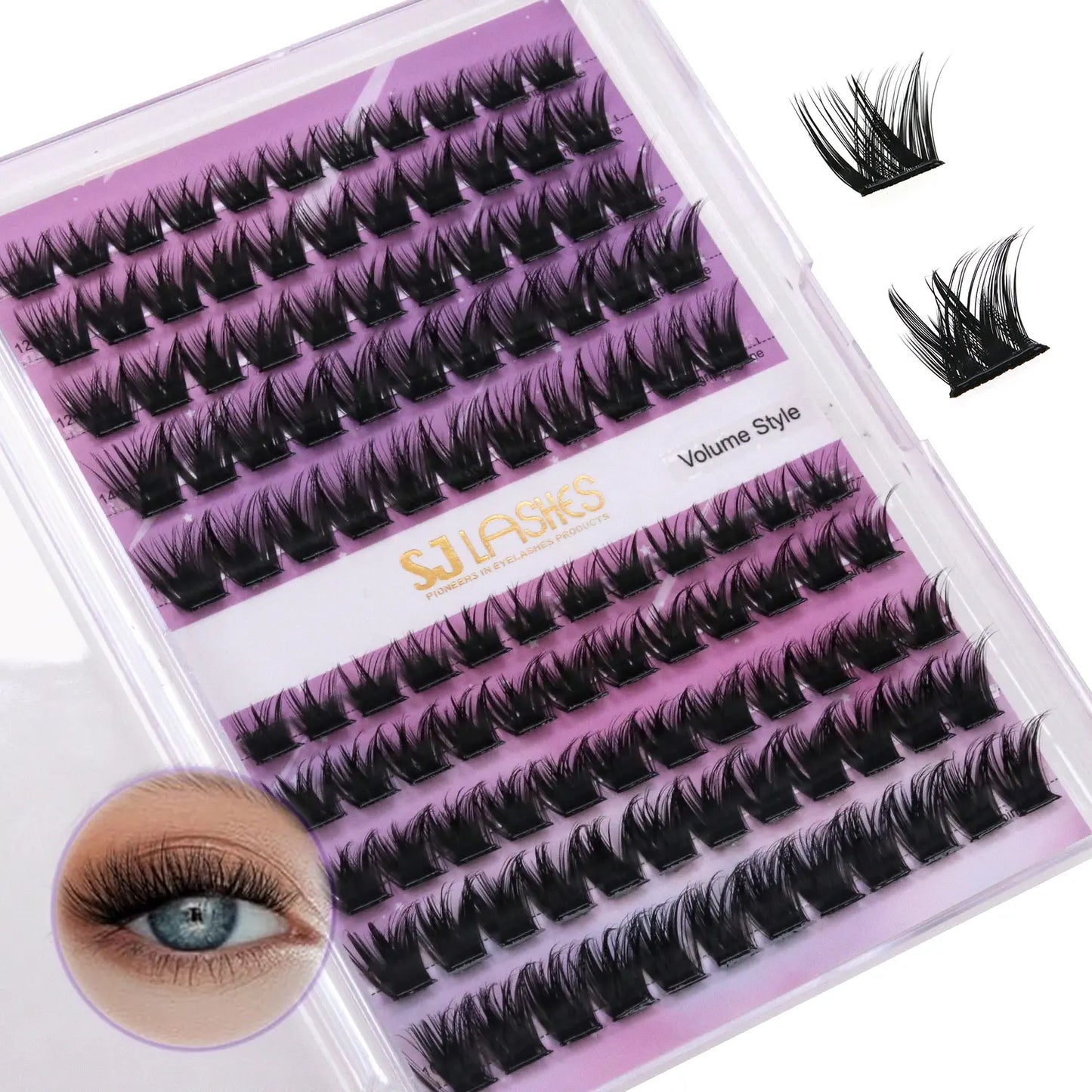 Mega Volume Glam Cluster Eyelash Kit (Glue-Free, Hybrid Volume Look)
