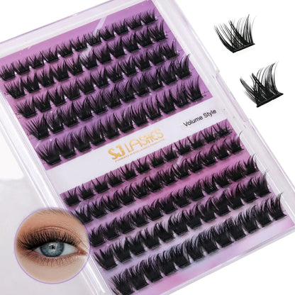 Mega Volume Glam Cluster Eyelash Kit (Glue-Free, Hybrid Volume Look)