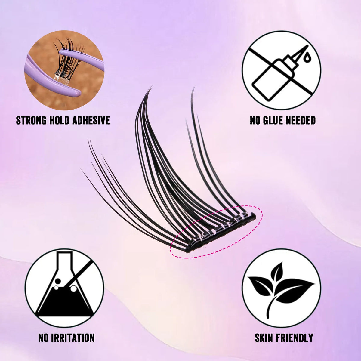 Everyday Classic Eyelashes Set (Glue-Free DIY, Natural Crisscross Texture, 3D Wispy)