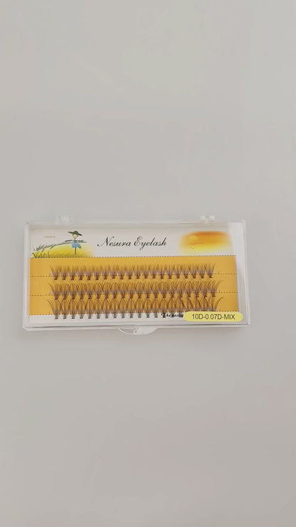 Complete DIY Eyelash Extension Kit - 10D to 50D Volume Cluster Lashes with Bond, Seal and Remover (D Curl, 5 Trays)