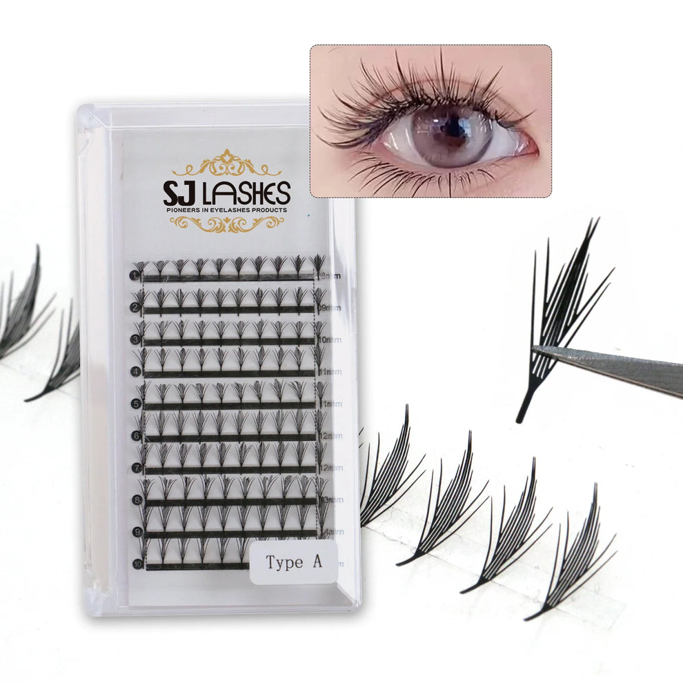 1. Sjlashesshop Feather-Light Loose V-Tip Spike Lashes (0.05mm) - Airy Anime Wispy Texture