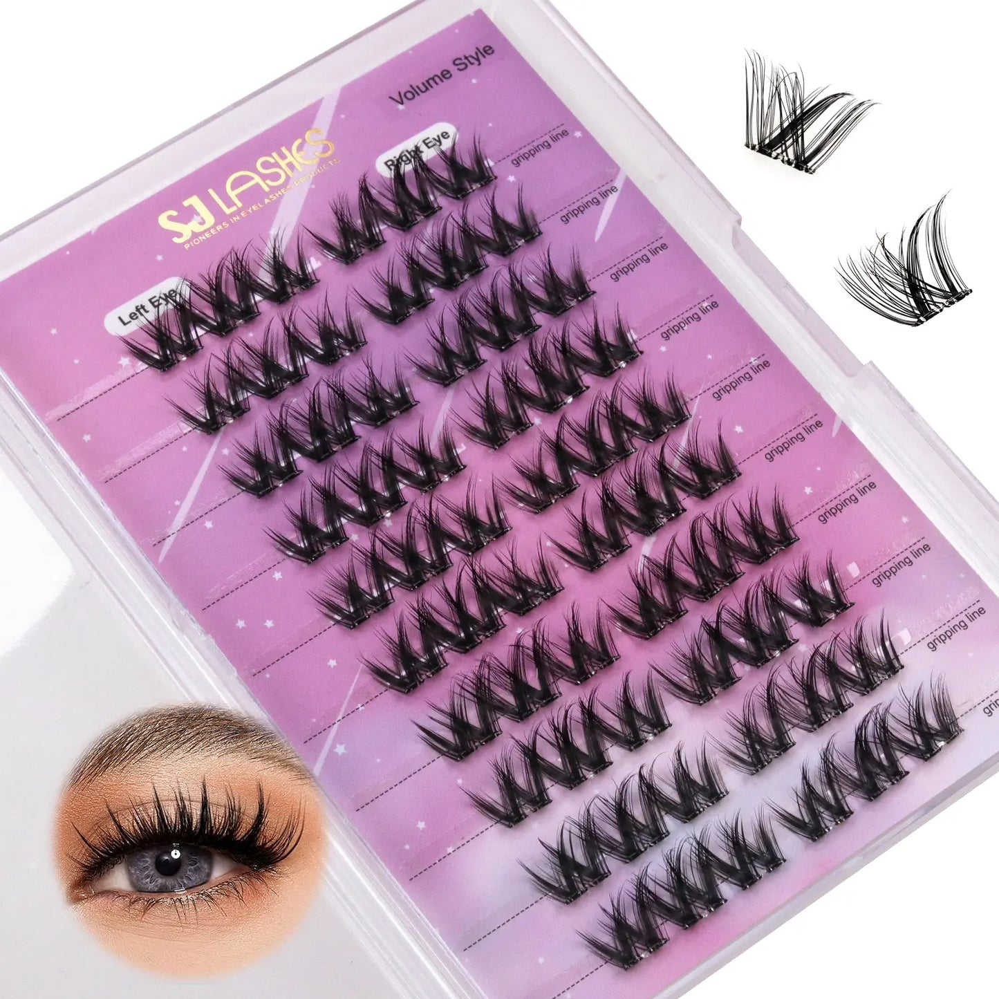 V-Flares Volume Press-On Cluster Lash Kit